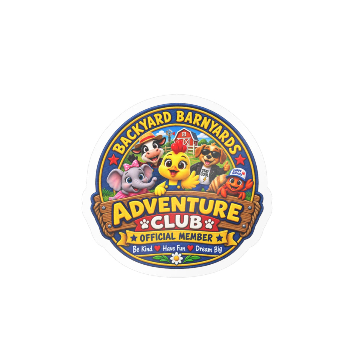 Backyard Barnyards Adventure Club Official Member Sticker