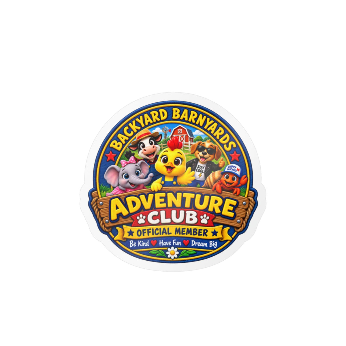 Backyard Barnyards Adventure Club Official Member Sticker