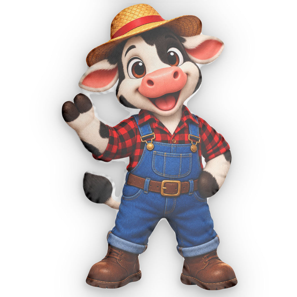 Cowwy Cowwy Shaped Pillow | Backyard Barnyards Character Pillow | Kids Room Decor