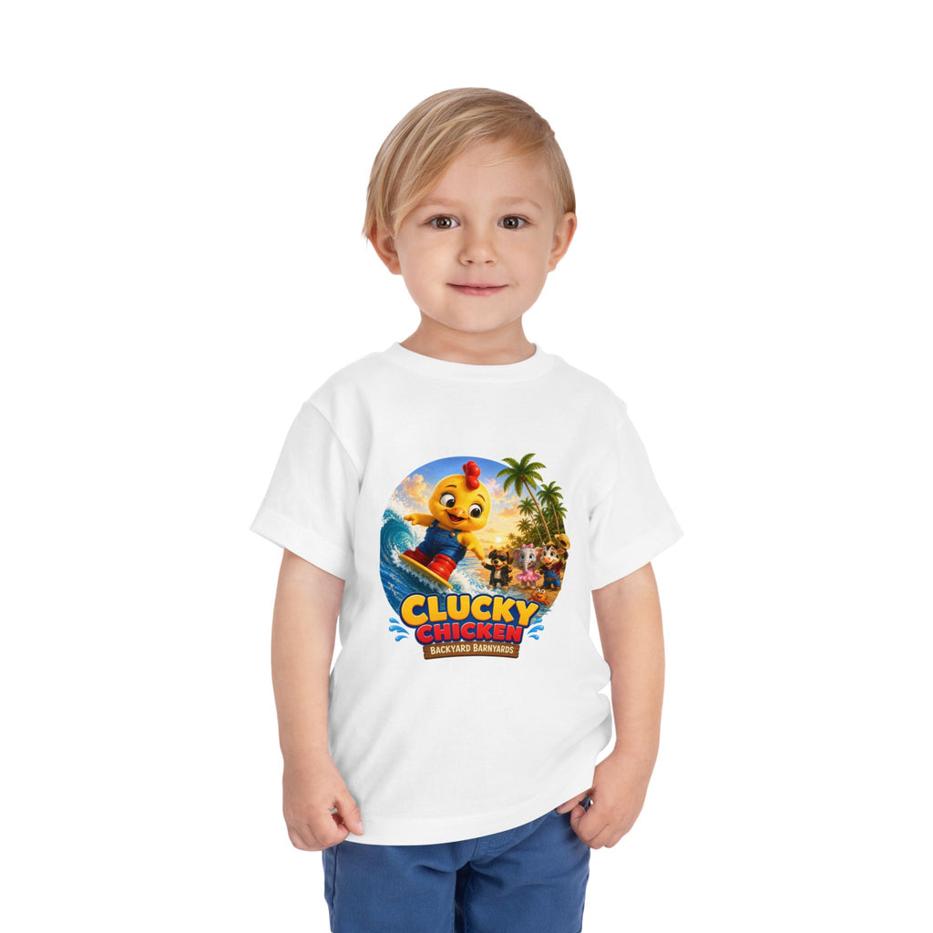 Clucky Chicken Surfing Adventure Toddler T-Shirt