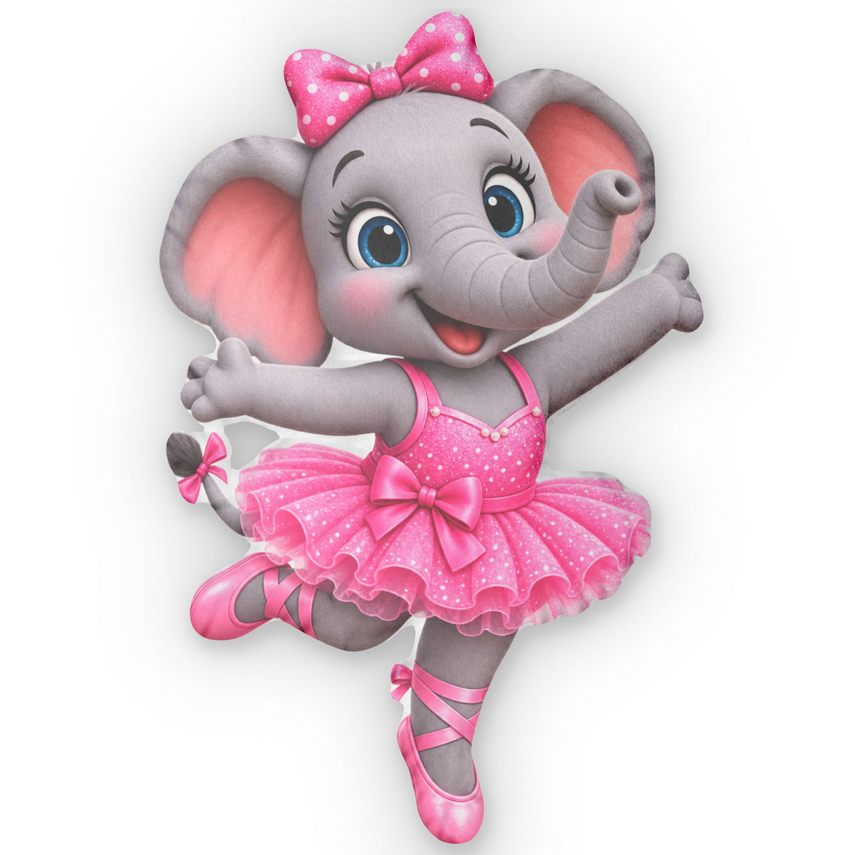 Cupcake the Dancing Elephant Shaped Pillow | Backyard Barnyards Character Pillow | Kids Room Decor